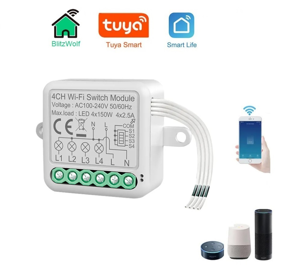 4 Channel Zigbee Smart Switch — view 1